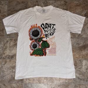 Don’t Need Reason Sunflower T Shirt Bloom on Power Graphic White Mens Medium